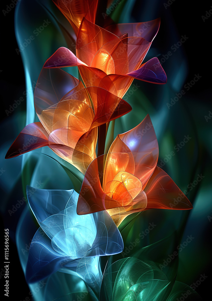 Obraz premium abstract fractal background with space
