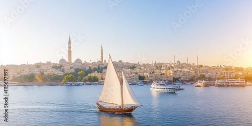 Sailing in Sunset at Istanb...