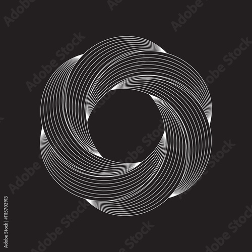 Abstract designs isolated on black background. Vector illustration.