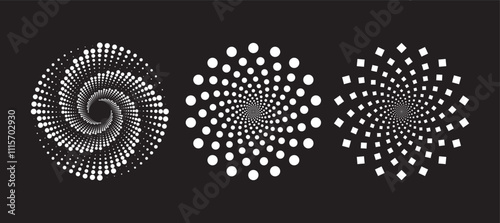 Abstract designs isolated on black background. Vector illustration.
