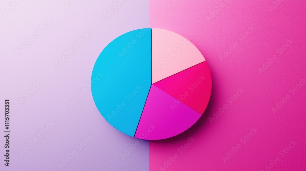 Colorful pie chart representation creative studio infographic design modern environment top-down perspective data visualization Colorful pie chart representation creative studio infographic design modern environment top-down perspective data visualization
