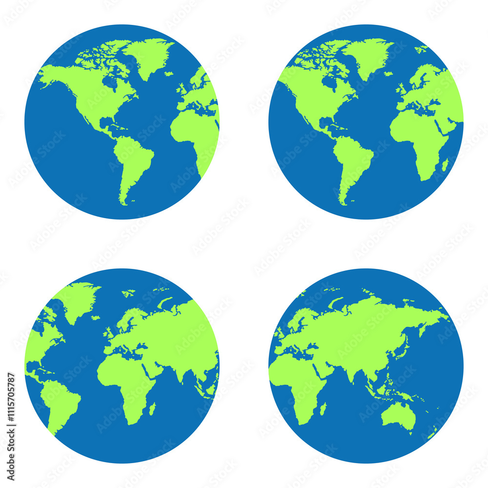 Set of World map, the earth, sustainability, illustration Set of World map, the earth, sustainability, illustration