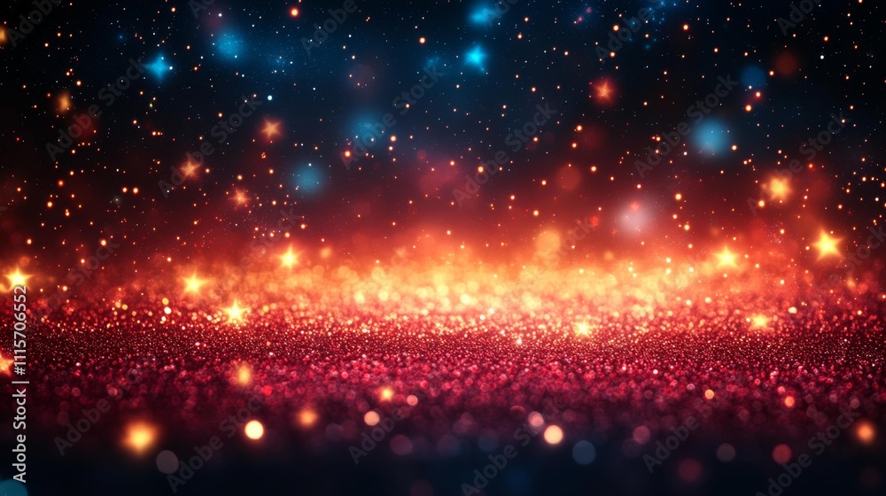Obraz premium Abstract Dotted Stars in Christmas Colors. Generative AI