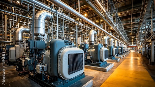 Detailed images of industrial power plant generators photo