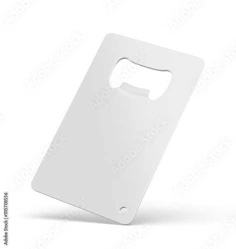 Blank promotional keychain opener template mockup 3d illustration.