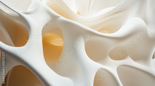 Abstract background, smooth organic shapes in bionic design style