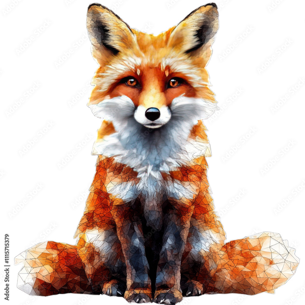 Obraz premium A fox on a transparent background.
