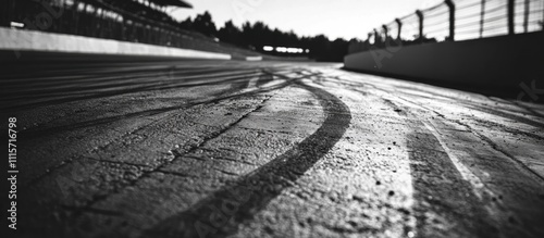 Race Track with Tire Tracks