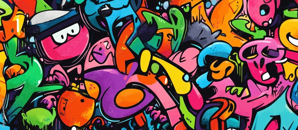Obraz premium Abstract Colorful Graffiti Art