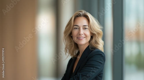 Free Download businesswoman corporate portrait in office, young smiling European mature middle aged manager business woman. Portrait of a businesswoman standing in a modern office. - GFXLoad