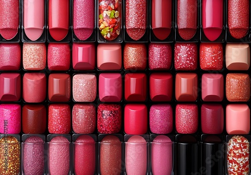 Array of Red Lipstick Shades in Elegant Packaging photo