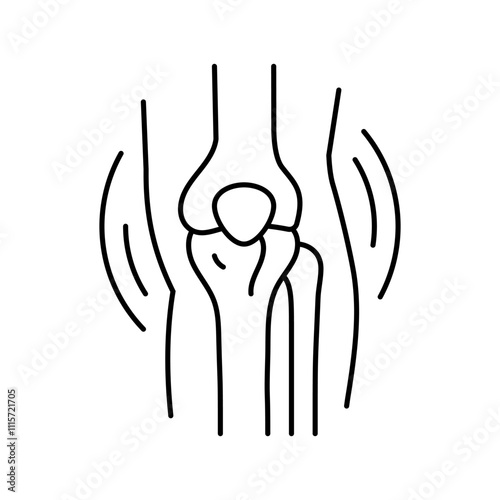 joint pain obesity overweight line icon vector. joint pain obesity overweight sign. isolated contour symbol black illustration