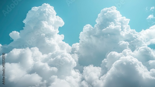 Fototapeta Naklejka Na Ścianę i Meble -  A vibrant sky with fluffy cumulus clouds drifting peacefully across the horizon creating a calming and picturesque scene ideal for nature-themed visuals.