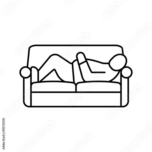 sedentary lifestyle obesity overweight line icon vector. sedentary lifestyle obesity overweight sign. isolated contour symbol black illustration