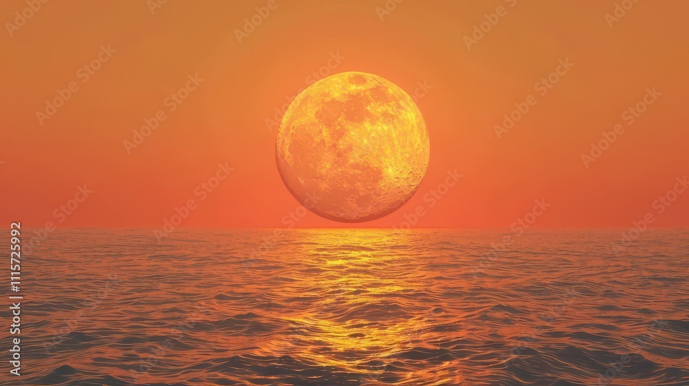 Fototapeta premium Tranquil Waters. Capturing the beauty of a sunset over the ocean