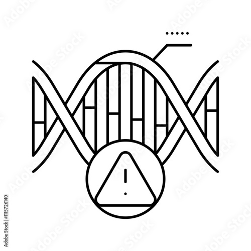 genetic predisposition obesity overweight line icon vector. genetic predisposition obesity overweight sign. isolated contour symbol black illustration