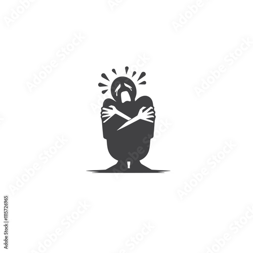 A black silhouette of a person holding their head, expressing stress and emotional turmoil. The image conveys feelings of anxiety, worry, and tension.