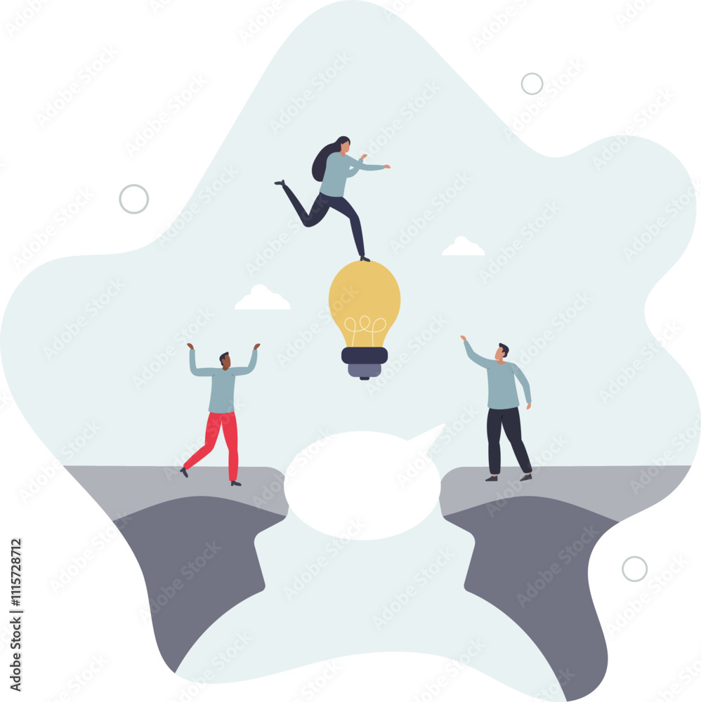 Fototapeta premium Advice, suggestion or solution to solve business problem, instruction or guidance to overcome difficulty or answer concept.flat characters.
