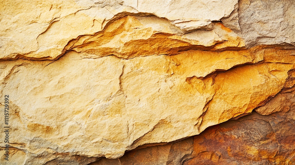 Fototapeta premium Close-up of layered sandstone rock formation.
