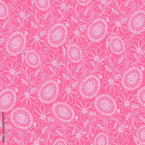 Floral seamless Chikankari embroidery patterns suitable for background wallpapers, printed textile patterns and other home decor articles