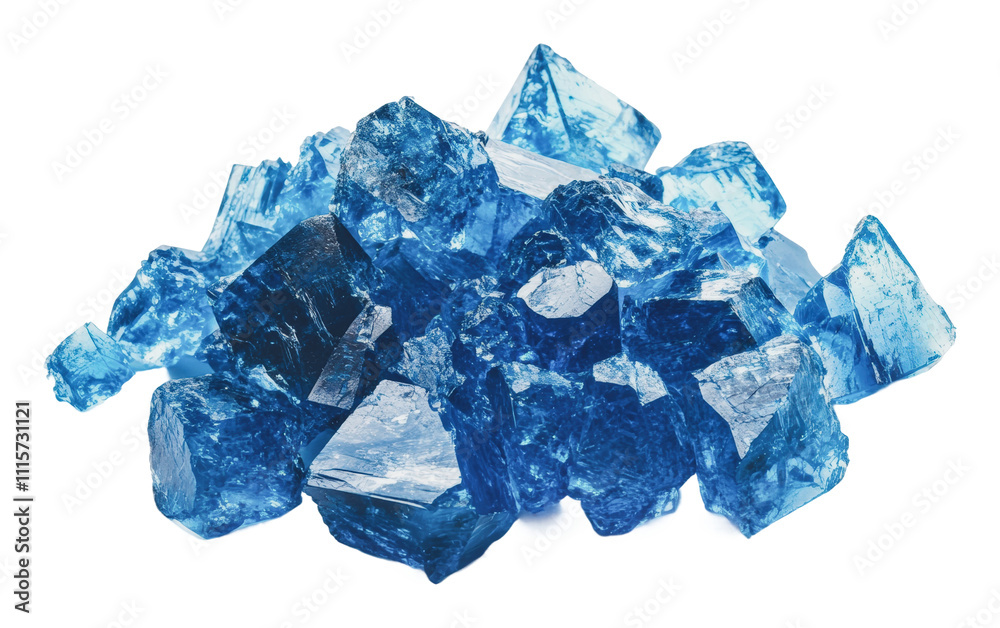 Obraz premium Beautiful cluster of blue crystalline minerals, cut out - stock png.