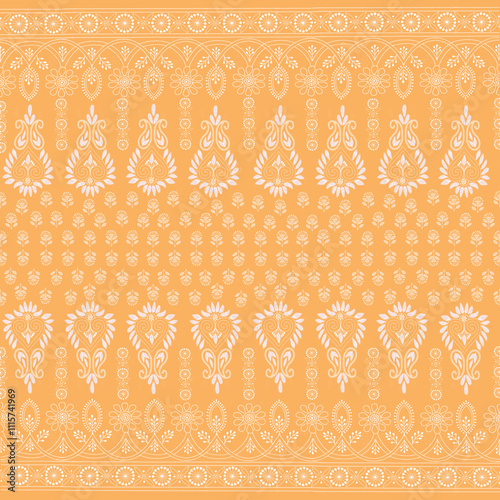 Floral seamless Chikankari embroidery patterns suitable for background wallpapers, printed textile patterns and other home decor articles