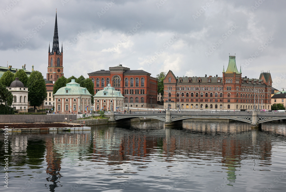 Obraz premium View from Stallbron Bridge to Gamla Stan, Stockholm, Sweden