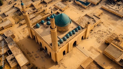 Mauritania: Grand Mosque in Nouakchott. Ancient Landmark and Architectural Design photo