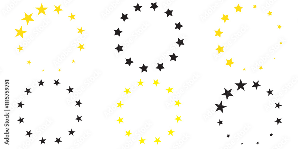 Obraz premium Star in circle vector icon. European union flag symbol. EPS 10