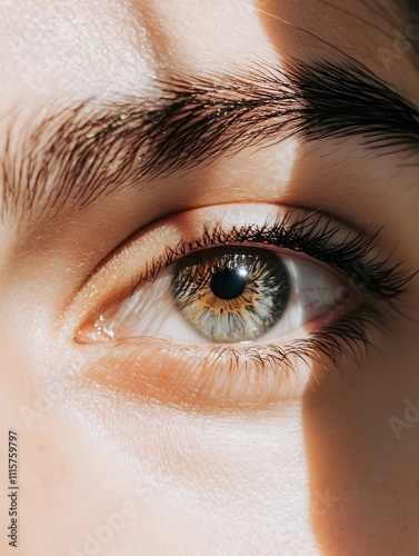 Human Eye close-up beauty with eyelashes ,iris and pupil eyes