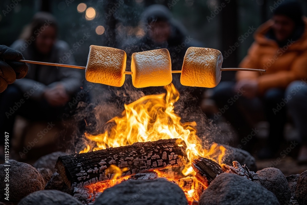 Fototapeta premium Campfire Marshmallow Roasting