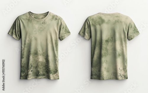 Designing a front and back view mockup of a t-shirt with a graphic print studio digital mockup neutral background dual perspective apparel marketing photo