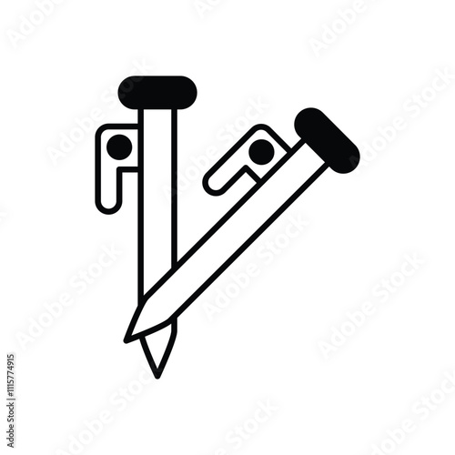 Tent Peg vector icon photo