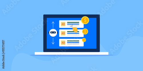 AI driven advertising, positioning PPC ads ranking based on content optimization and marketing budget.