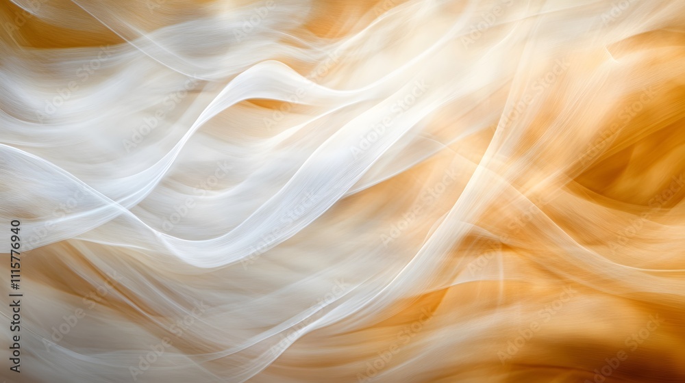 Fototapeta premium Abstract Swirling Beige and White Fabric Texture
