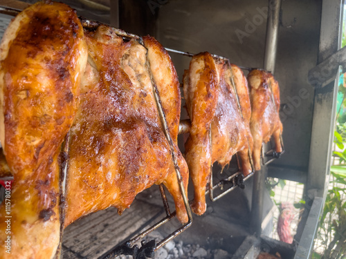 grilled chicken on the grill