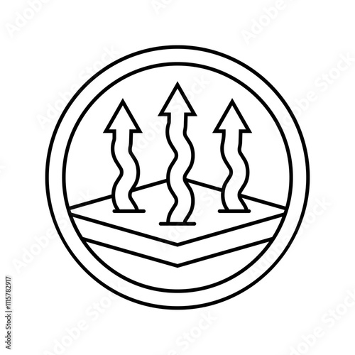 breathable fabric label product caution line icon vector. breathable fabric label product caution sign. isolated contour symbol black illustration