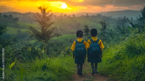 Children in rural areas who do not have access to education which will lead to obstacles in social development Suitable for use in campaigning for equal and thorough education for people in society.