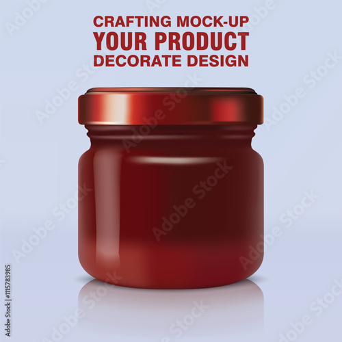 Fruit jam jars for graphic design decoration