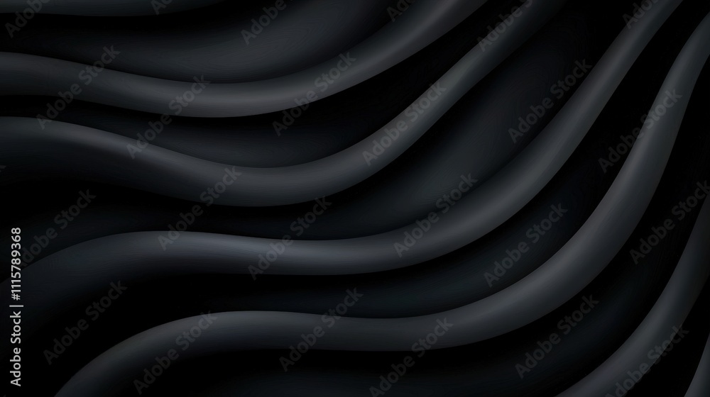 Fototapeta premium Elegant Black Abstract Background Wavy Lines Monochrome Dark Modern Premium Texture