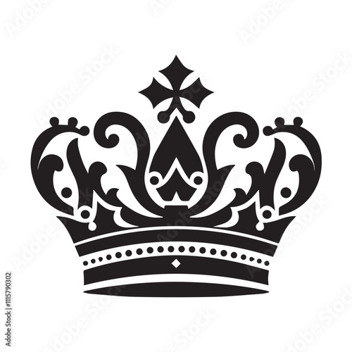 Luxurious and royal crown silhouette vector 