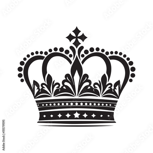 Luxurious and royal crown silhouette vector 