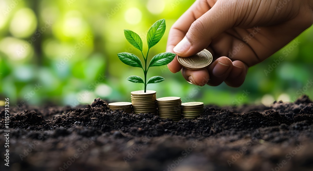 Stack of coins that encourages saving money for business. Passive investment concept like interest and mutual funds. Which is saving for the future. Stack of coins that encourages saving money for business. Passive investment concept like interest and mutual funds. Which is saving for the future.