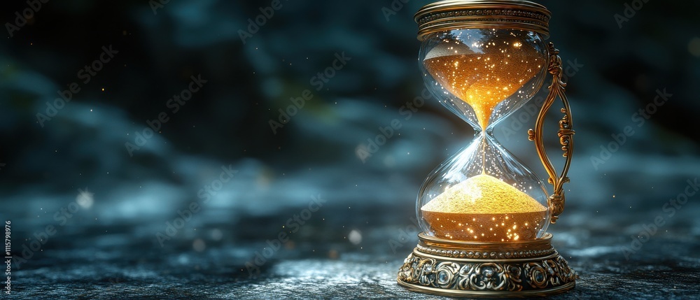 Fototapeta premium [vintage texture period chic] Golden Snitch over Hogwarts Clock Tower, Magical Quidditch Icon