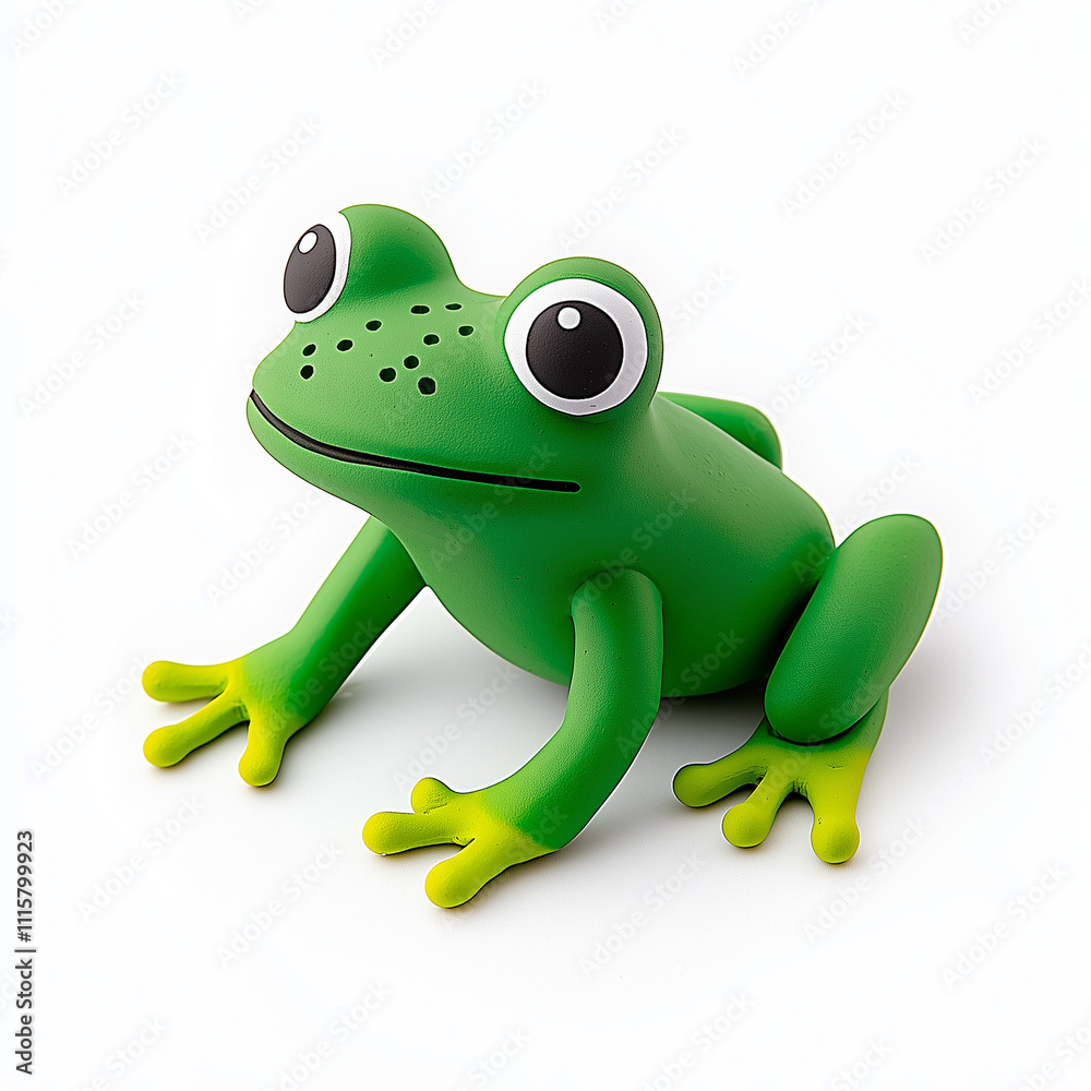 Fototapeta premium Colorful Children's Cartoon Frog Made of Plasticine