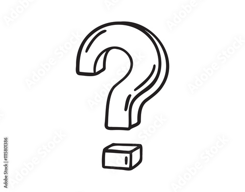 Question mark hand drawn doodle symbol. Drawing line question mark sketch clipart icon. 