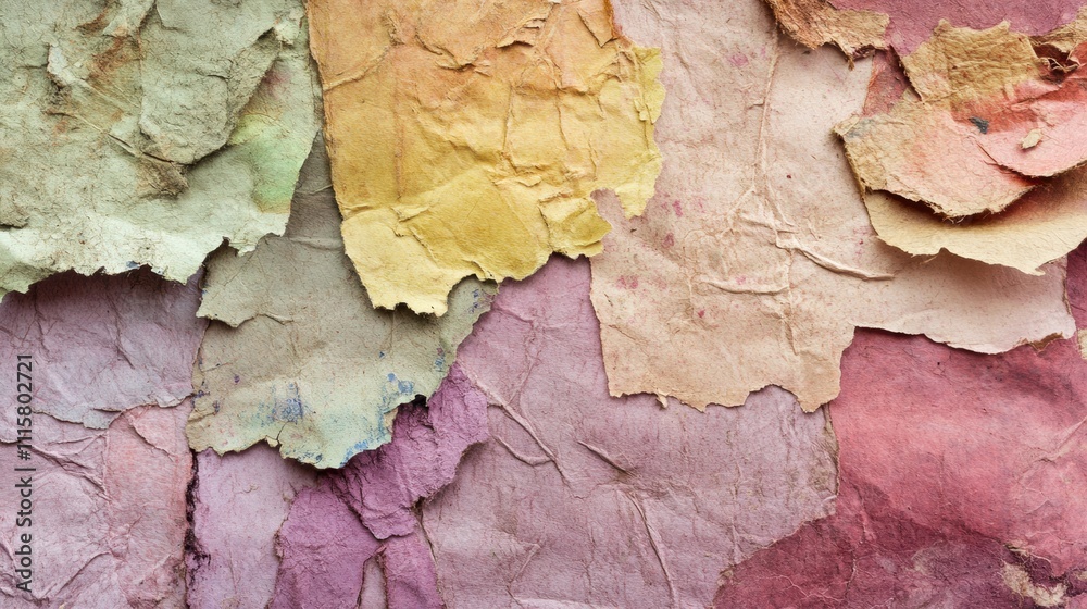 A recycled paper sheet with visible patterns of fibers, adding unique texture A recycled paper sheet with visible patterns of fibers, adding unique texture