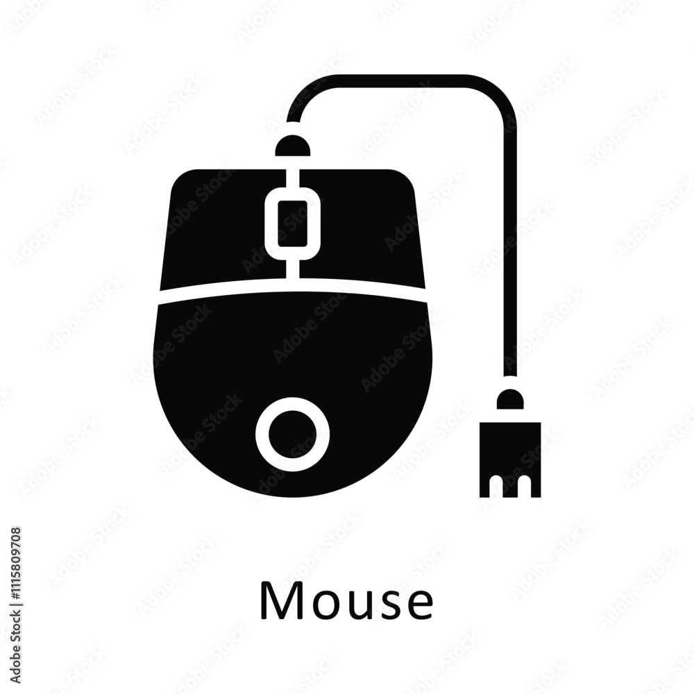 Fototapeta premium Mouse Vector Glyph Icon. Eps file 10