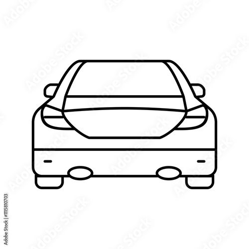 back car auto line icon vector. back car auto sign. isolated contour symbol black illustration