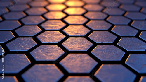 Abstract Hexagon Pattern  Metallic  Cinematic  4K Background photo